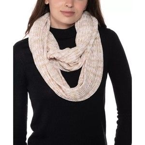 Style & Co NWT Marled Space Dyed Infinity Loop Scarf Knit Ivory Neutral OS New